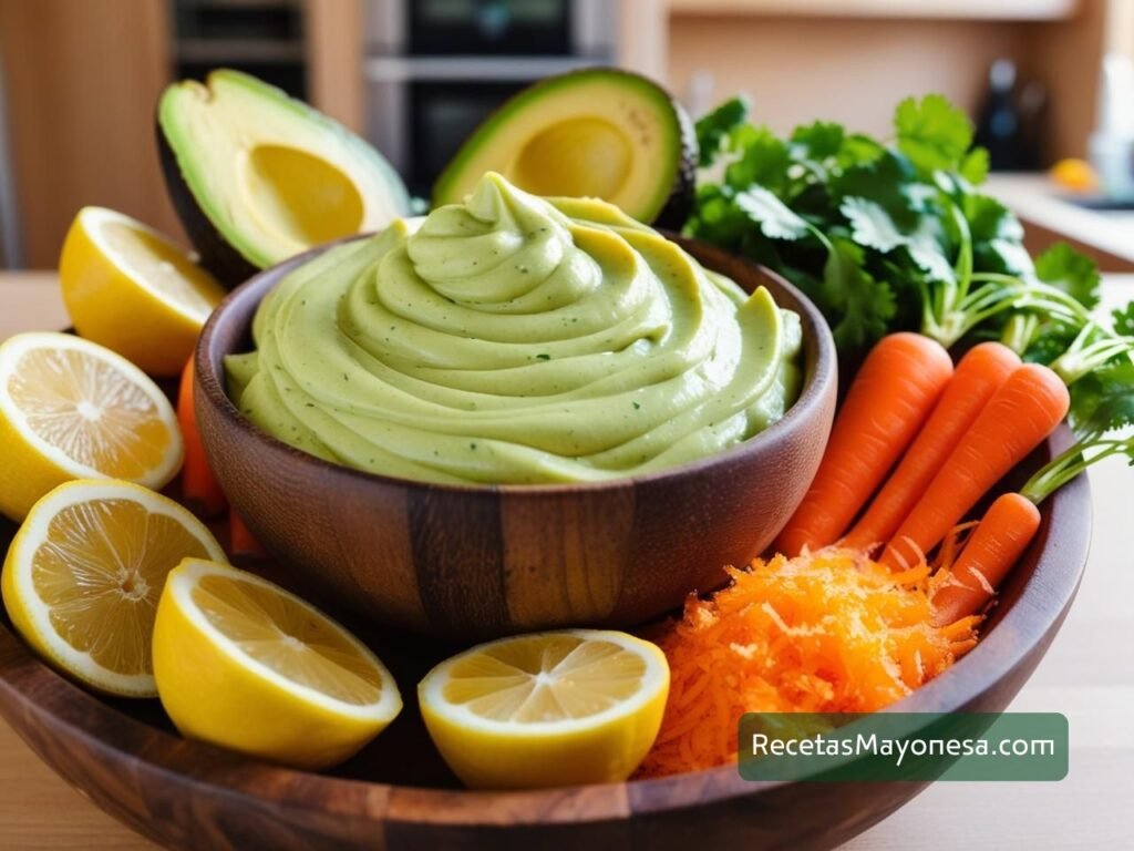 receta mayonesa de aguacate con zanahoria