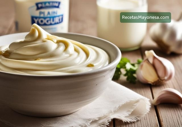 mayonesa de ajo con yogur griego