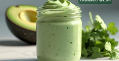 mayonesa con cilantro y aguacate