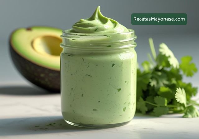 mayonesa con cilantro y aguacate